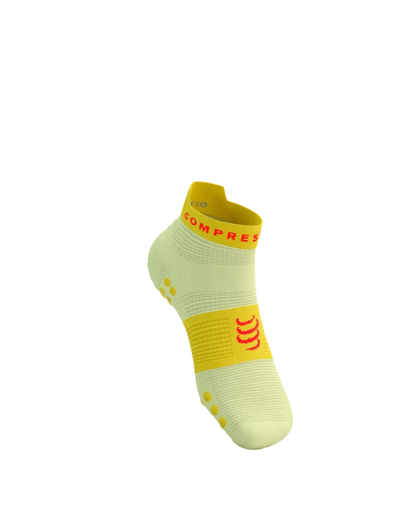 Compressport Unisex's Pro Racing Socks v4.0 Run Low - Elf Yellow/Fluo Red