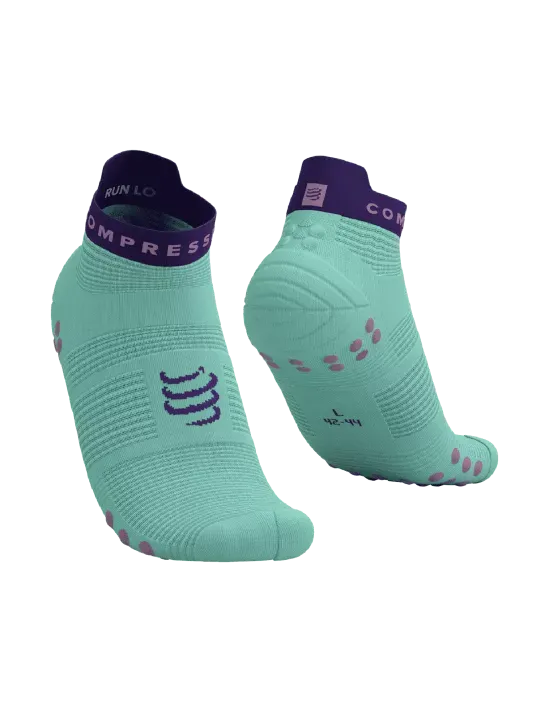 Compressport Unisex's Pro Racing Socks v4.0 Run Low - Shell Blue/Purple