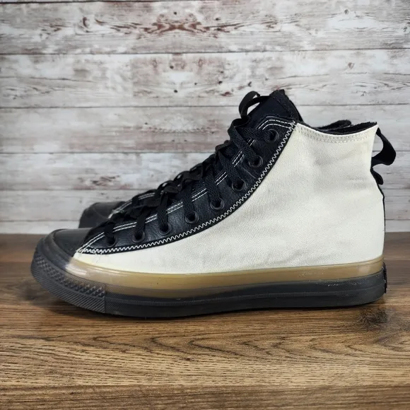 Converse Mens CX Explore Hi Counter Climate Fur Lined Black White Shoes 11.5