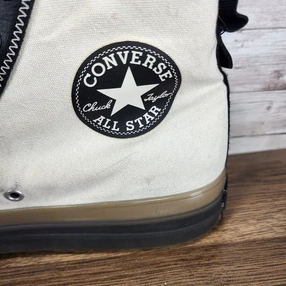 Converse Mens CX Explore Hi Counter Climate Fur Lined Black White Shoes 11.5