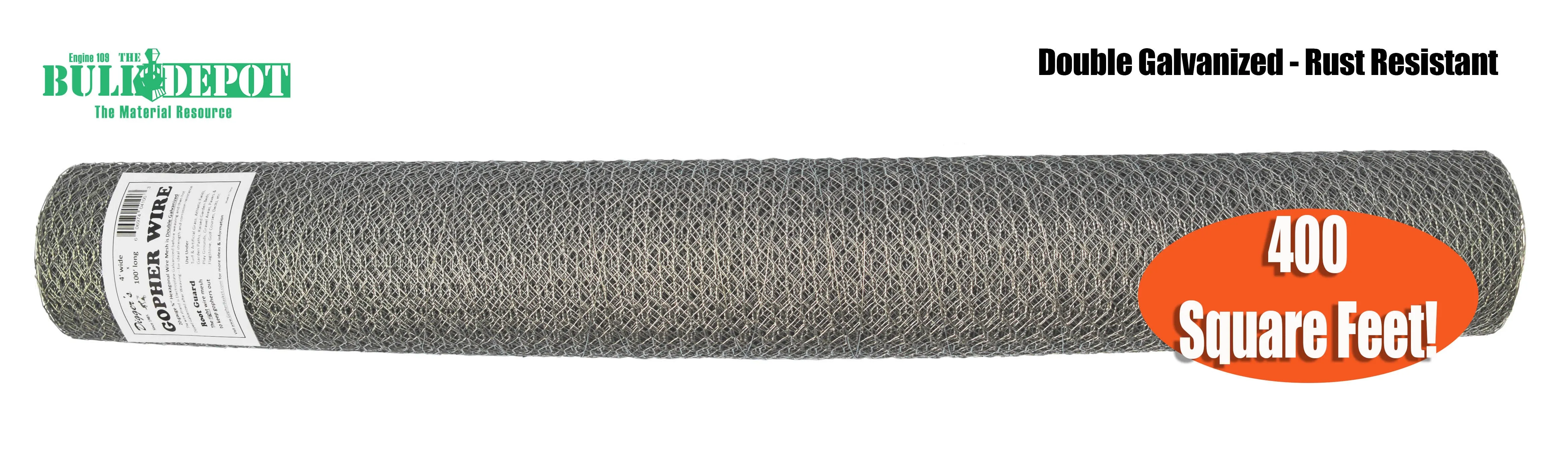 Digger's RootGuardTM 4 Foot x 100 Foot (400 Sq Ft) Gopher Wire Roll