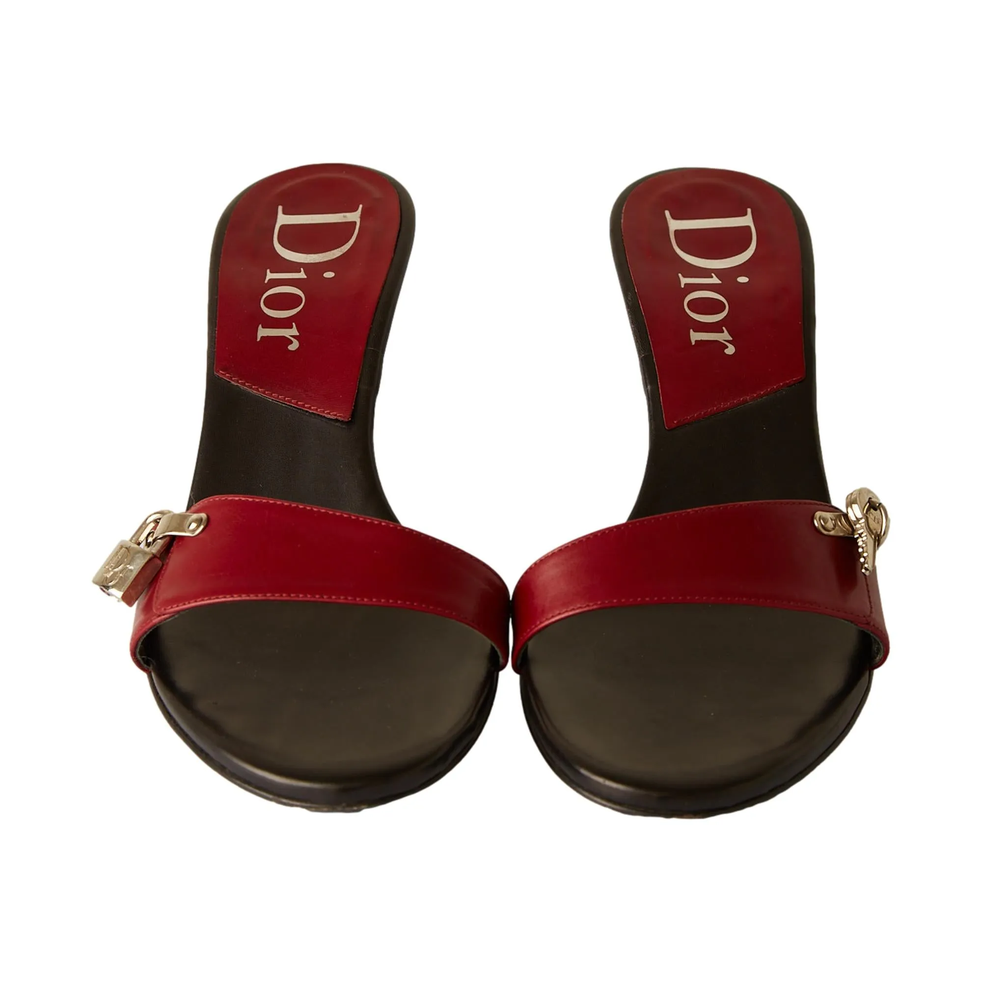 Dior Red   Black Lock-n-Key Heels