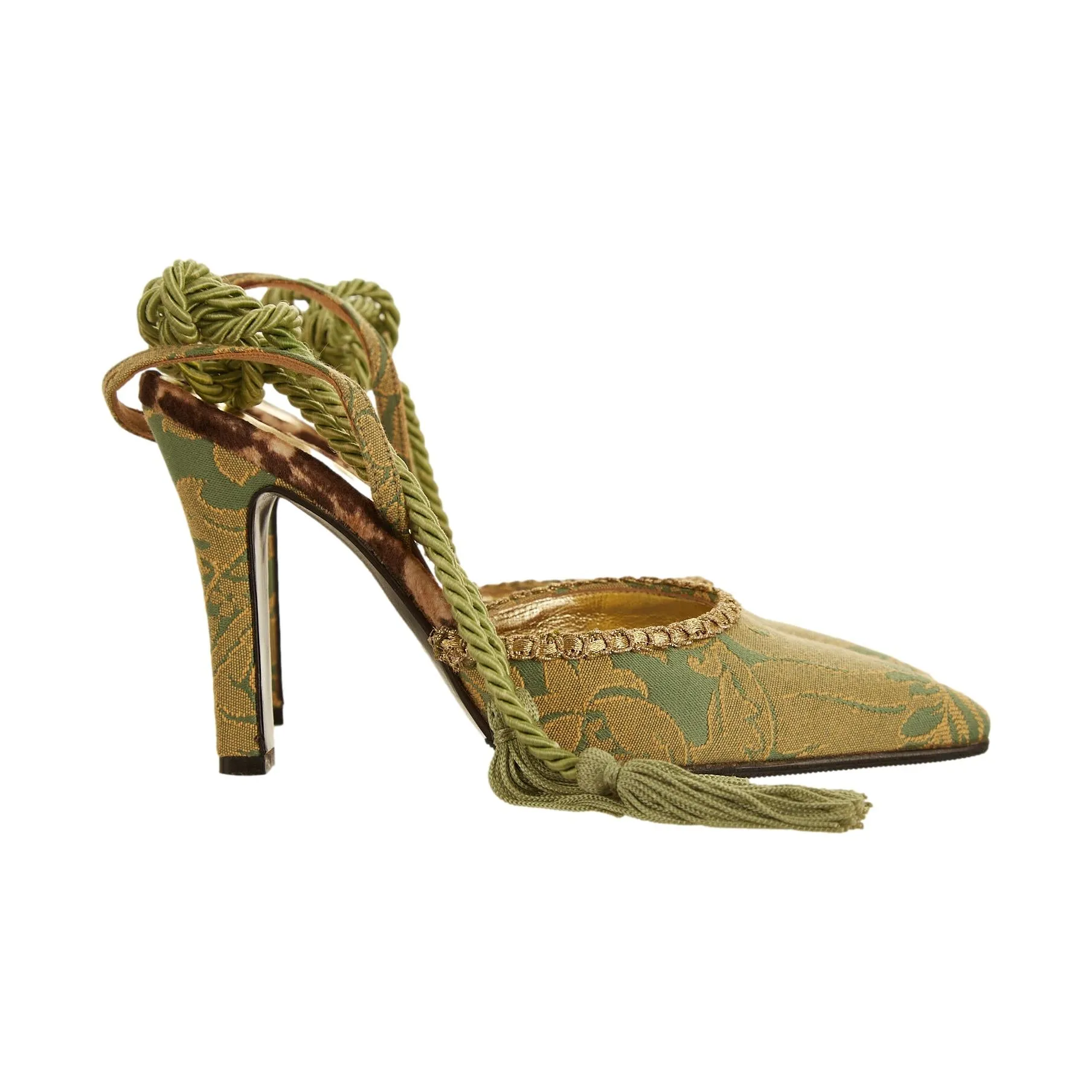 Dolce & Gabbana Green Tassel Heels