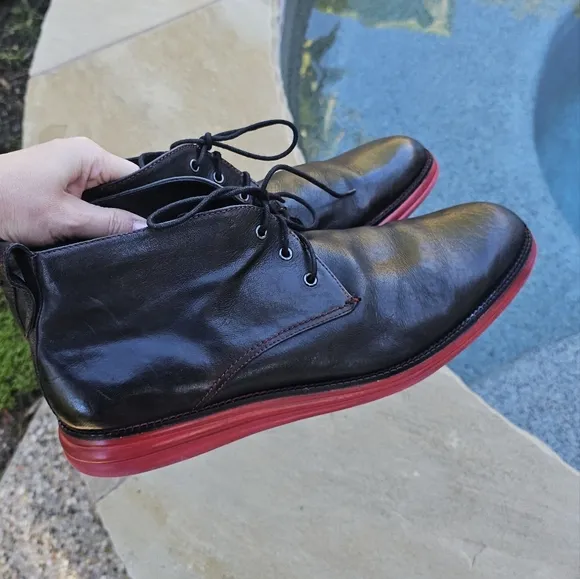 Donald J Pliner Black Leather Men's Shoes with Red Soles EYES-E6 15M