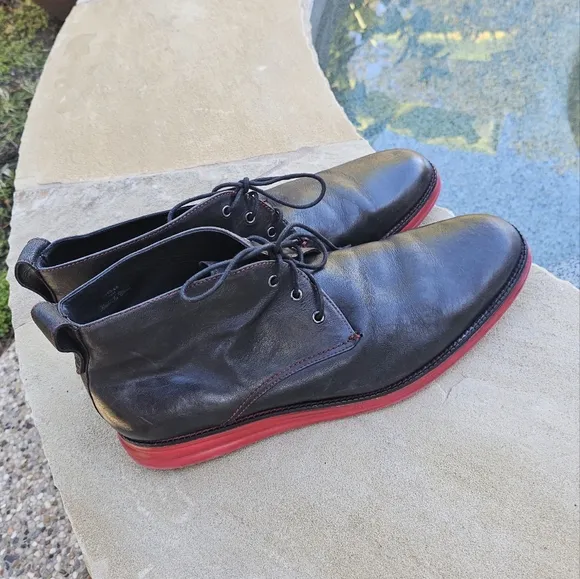 Donald J Pliner Black Leather Men's Shoes with Red Soles EYES-E6 15M
