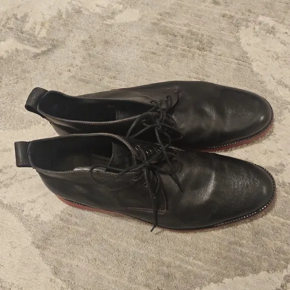 Donald J Pliner Black Leather Men's Shoes with Red Soles EYES-E6 15M
