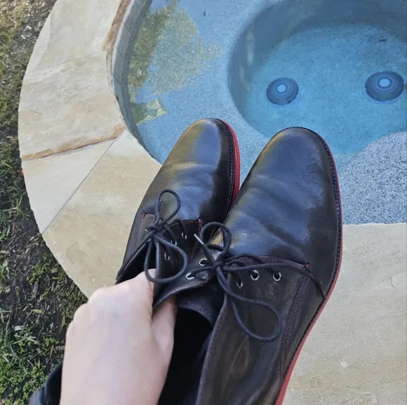 Donald J Pliner Black Leather Men's Shoes with Red Soles EYES-E6 15M