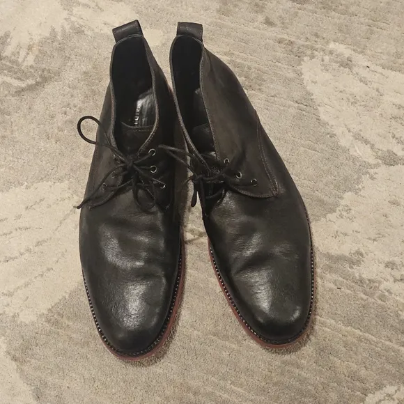 Donald J Pliner Black Leather Men's Shoes with Red Soles EYES-E6 15M