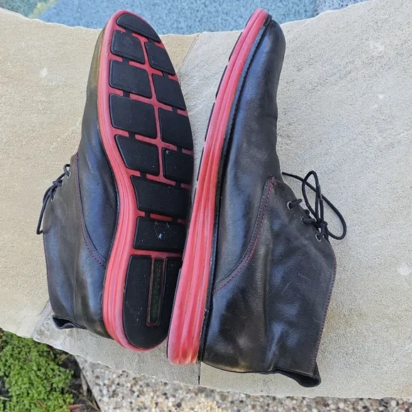 Donald J Pliner Black Leather Men's Shoes with Red Soles EYES-E6 15M