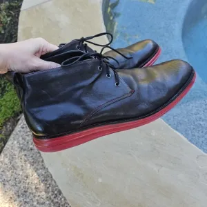 Donald J Pliner Black Leather Men's Shoes with Red Soles EYES-E6 15M