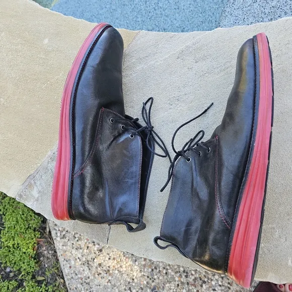 Donald J Pliner Black Leather Men's Shoes with Red Soles EYES-E6 15M