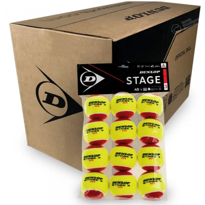 Dunlop Stage 3 Red Ball 12 Pack Carton - 96 Balls