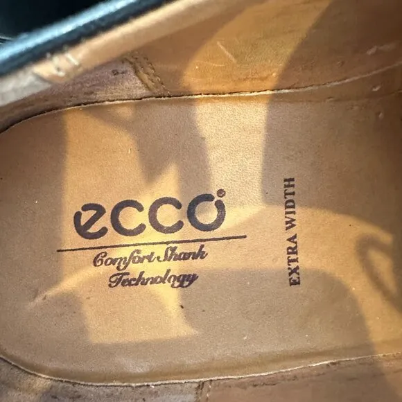 ECCO Men's New Jersey Lace Oxfords Black Leather Business Career Dress Shoes 45