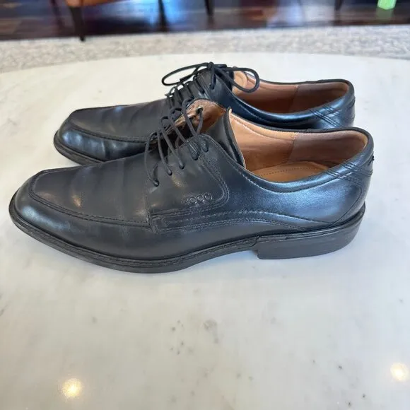 ECCO Men's New Jersey Lace Oxfords Black Leather Business Career Dress Shoes 45