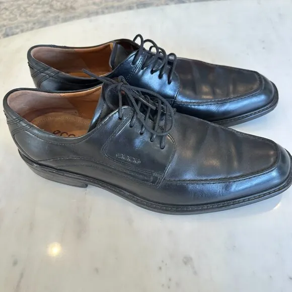 ECCO Men's New Jersey Lace Oxfords Black Leather Business Career Dress Shoes 45