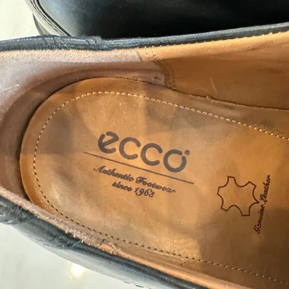 ECCO Men's New Jersey Lace Oxfords Black Leather Business Career Dress Shoes 45