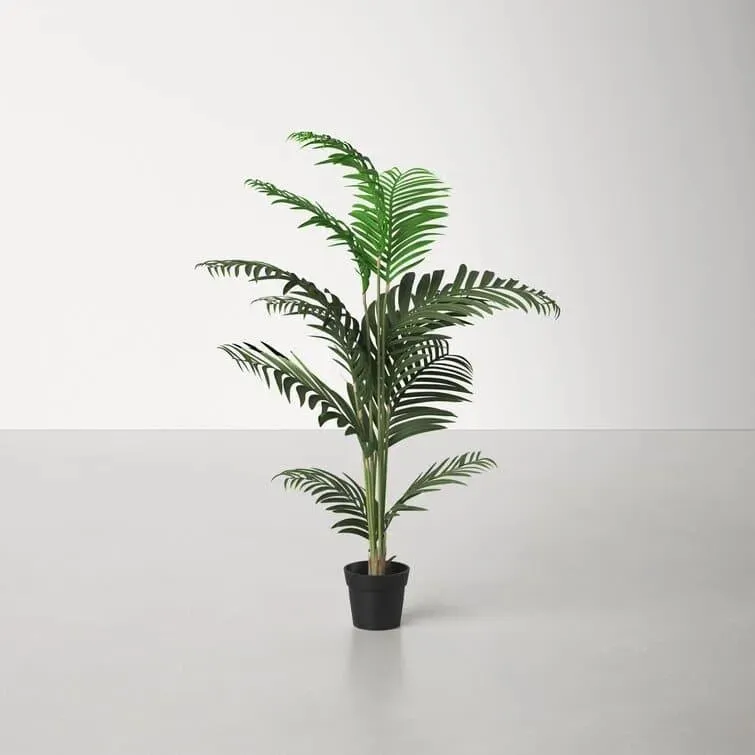 Faux Green Palm Tree in Pot