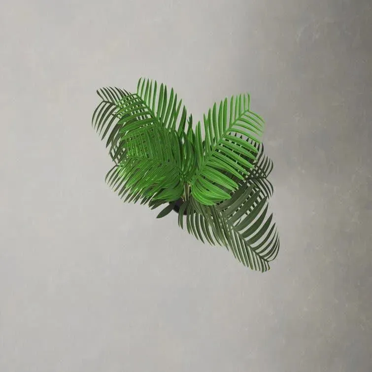 Faux Green Palm Tree in Pot