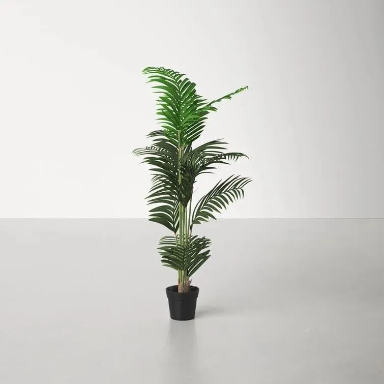 Faux Green Palm Tree in Pot