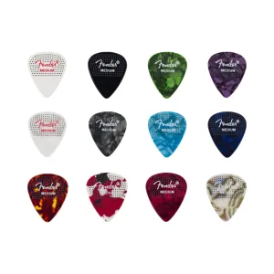 Fender 351 Dotted Celluloid Guitar Picks - Medium, 12-pack