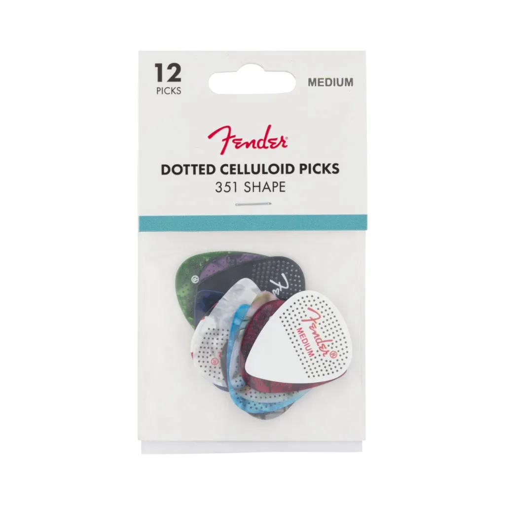 Fender 351 Dotted Celluloid Guitar Picks - Medium, 12-pack