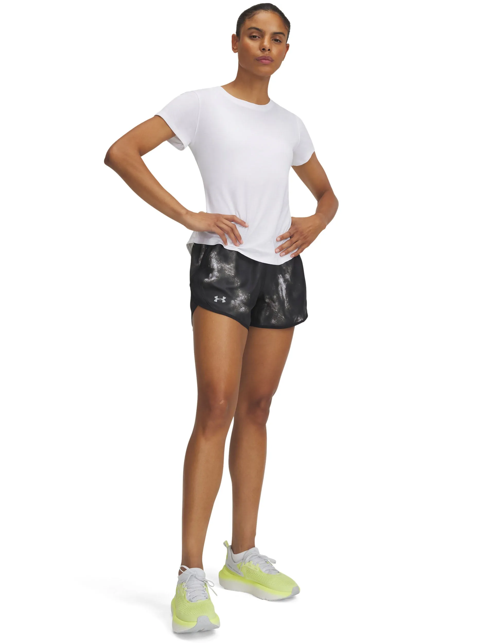 Fly-By Printed 3" Shorts - Black/Reflective