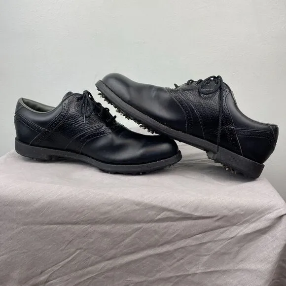 Footjoy golf shoes men's 11.5 black lace leather Oxford GreenJoys 45534