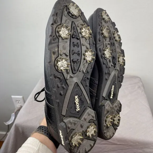 Footjoy golf shoes men's 11.5 black lace leather Oxford GreenJoys 45534