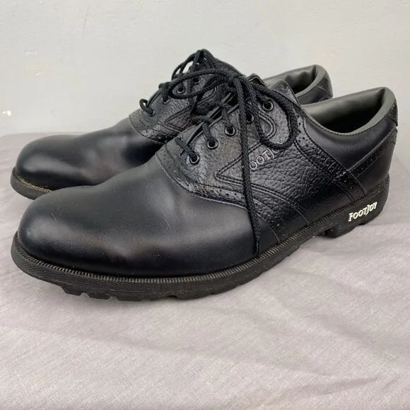 Footjoy golf shoes men's 11.5 black lace leather Oxford GreenJoys 45534