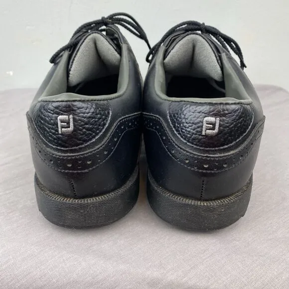 Footjoy golf shoes men's 11.5 black lace leather Oxford GreenJoys 45534