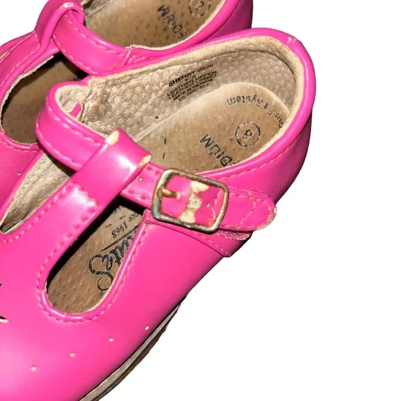 FootMates sherry Toddler Girl's pink Genuine Leather Mary Jane Shoes Size 8