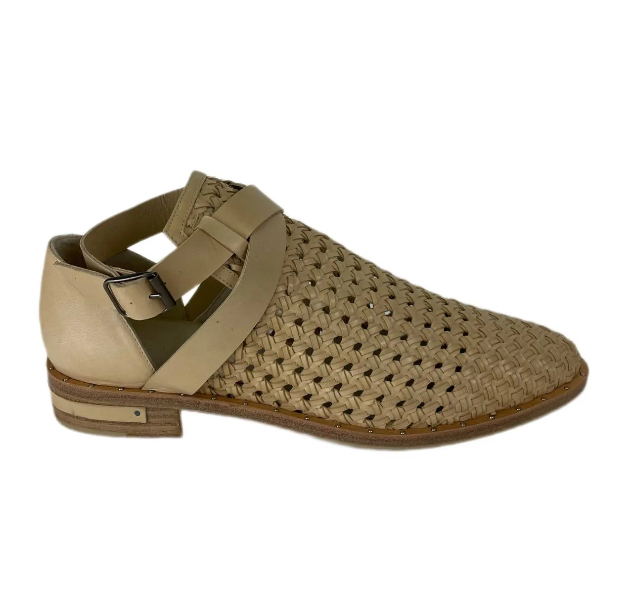 Freda Salvador Women's Nude Spark Ankle Strap Bootie Loafer NBW