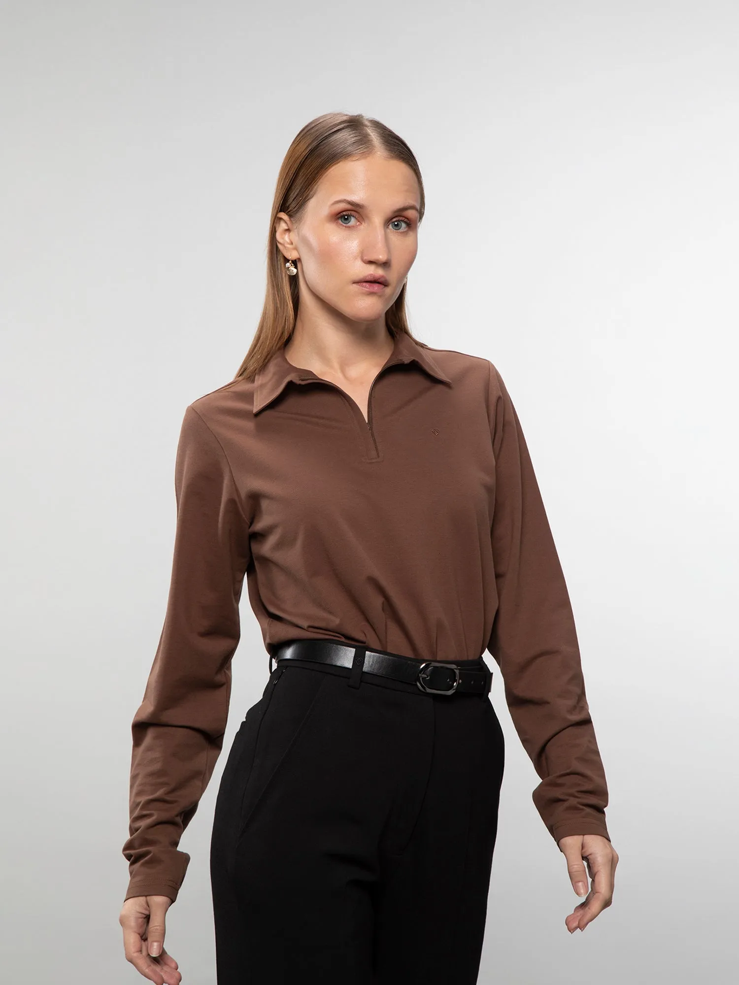 Full-sleeve performance polo