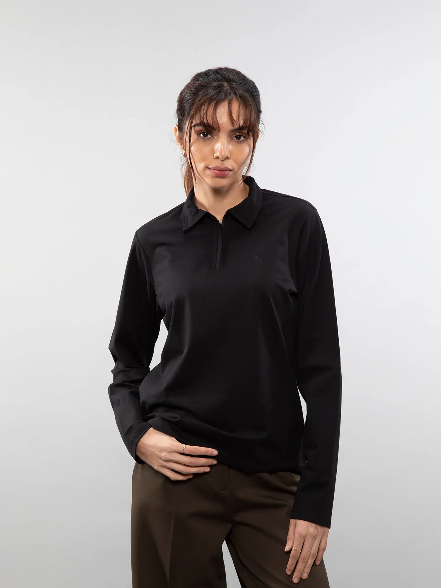 Full-sleeve performance polo