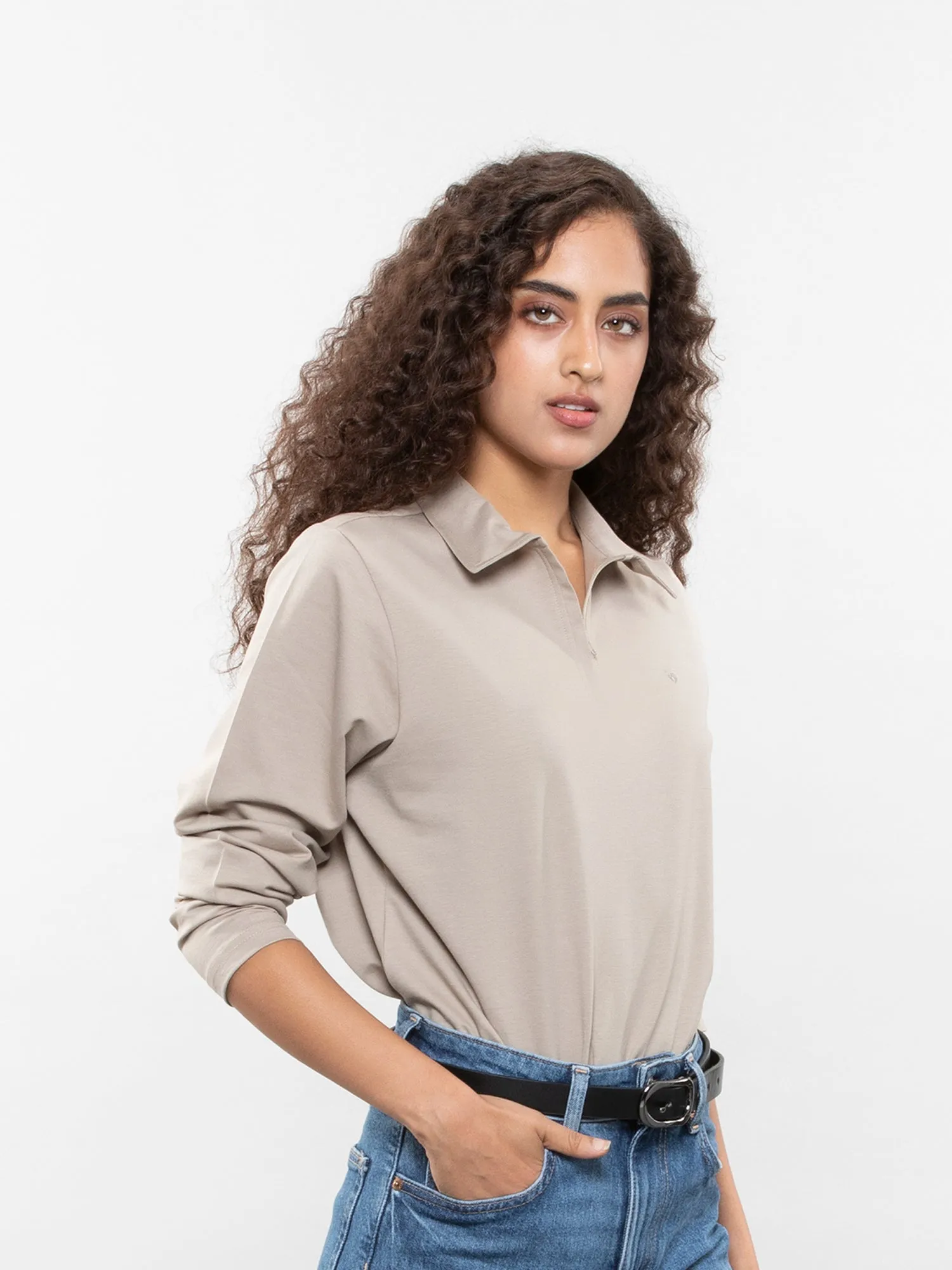 Full-sleeve performance polo