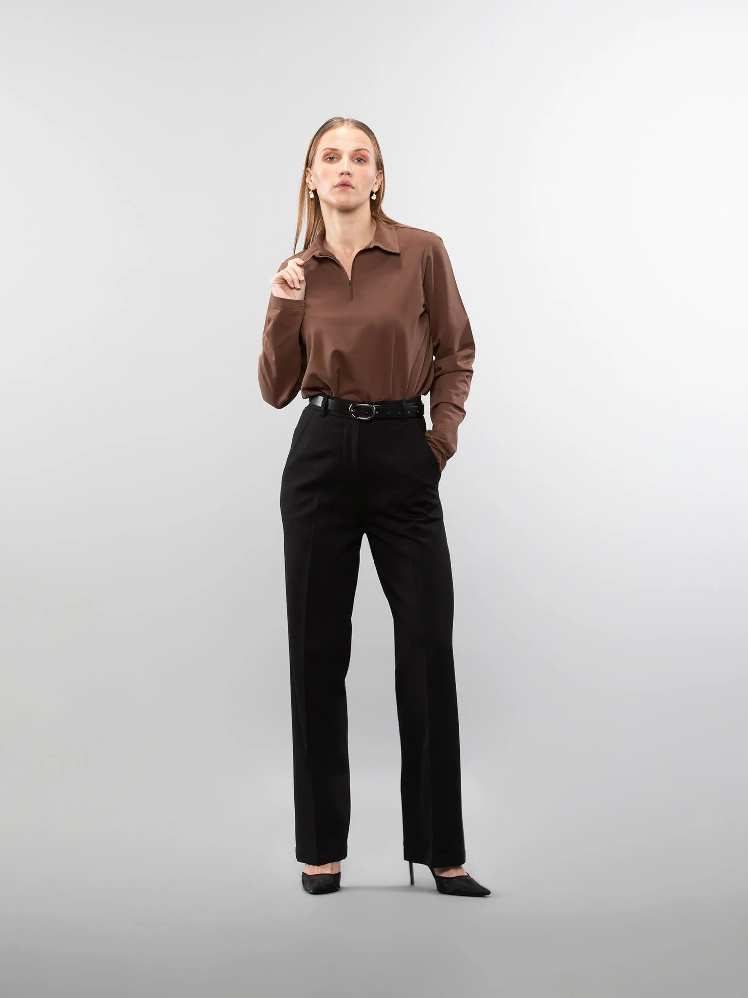 Full-sleeve performance polo