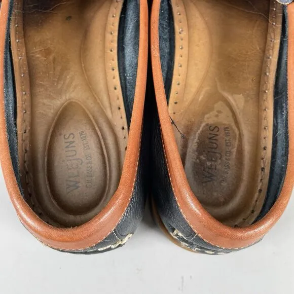 G.H. Bass Weejuns Lenox Men 13M Navy Lug Leather Slip On Penny Loafer Dress Shoe