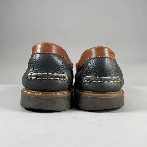 G.H. Bass Weejuns Lenox Men 13M Navy Lug Leather Slip On Penny Loafer Dress Shoe