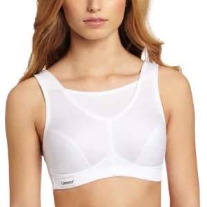 Glamorise Women's Full Figure No Bounce Plus Size Camisole Wirefree Back Close Sports Bra, White, Sz 32DD!