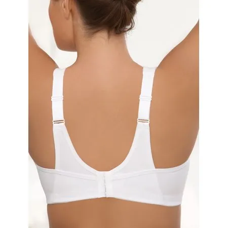 Glamorise Women's Full Figure No Bounce Plus Size Camisole Wirefree Back Close Sports Bra, White, Sz 32DD!