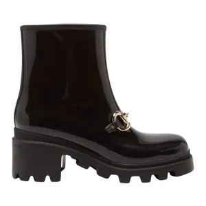 Gucci Shoes, Black Horsebit Rubber Boots (size 40)