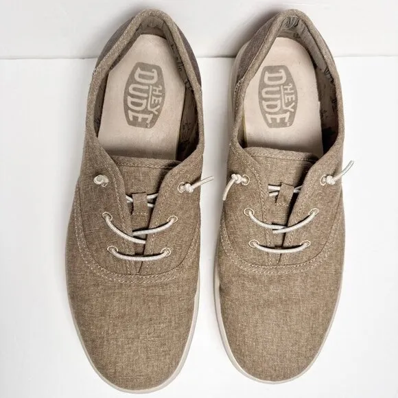 Hey Dude Conway M Craft Tan Khaki Brown Shoes Size Mens 11