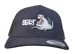 Hippo Beast Black Trucker Mesh Snapback Cap