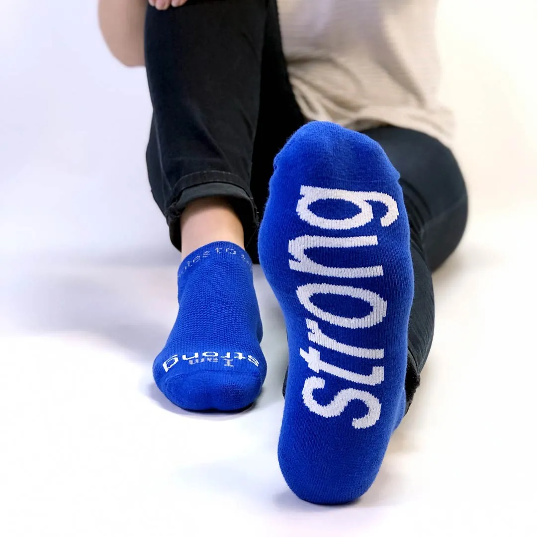I am strong™ royal blue low-cut socks