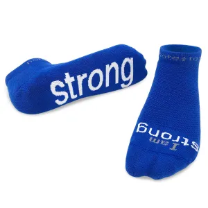 I am strong™ royal blue low-cut socks