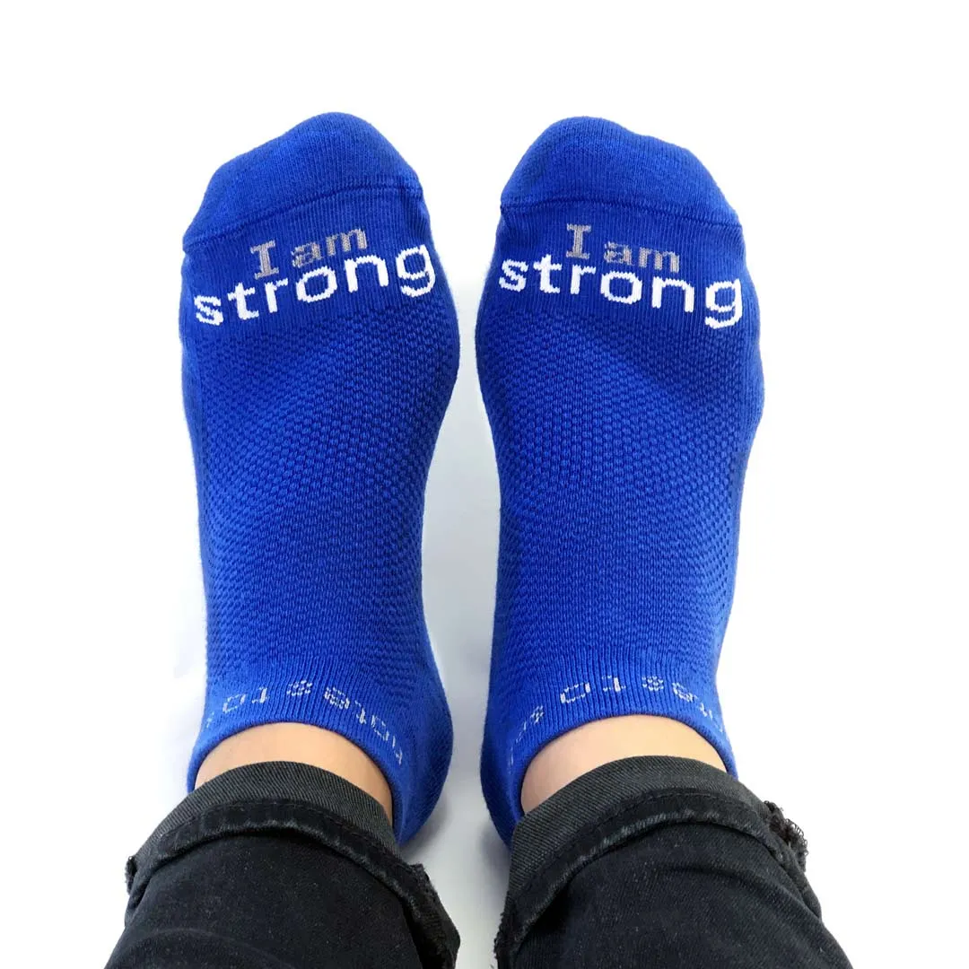 I am strong™ royal blue low-cut socks