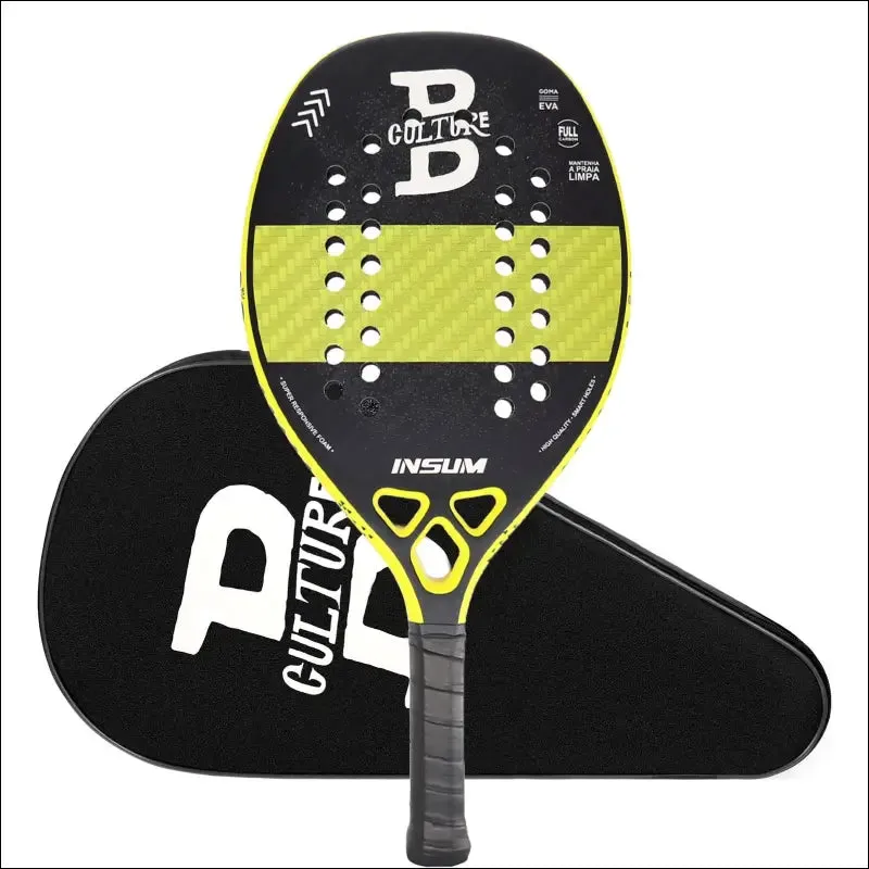 Insum beach tennis racket 100% carbon fiber eva soft raquete beach tennis round surface for men