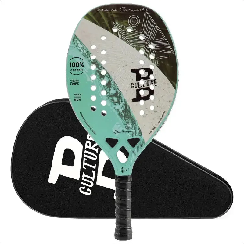 Insum beach tennis racket 100% carbon fiber eva soft raquete beach tennis round surface for men