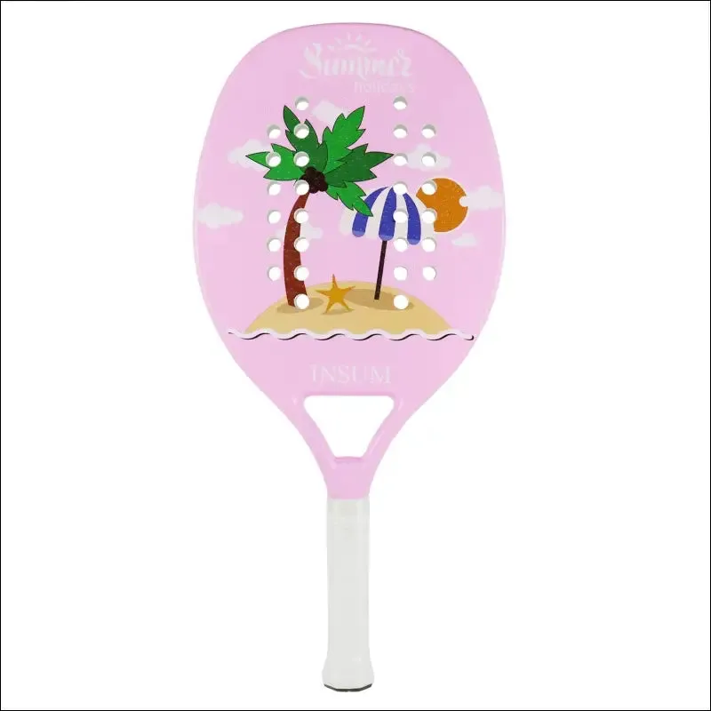Insum beach tennis racket 100% carbon fiber eva soft raquete beach tennis round surface for men