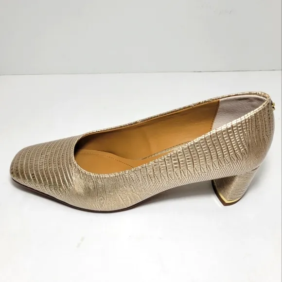 J. Renee Women's Pearl Beige Lizard Print Pump Heel Shoes Size 8.5 M